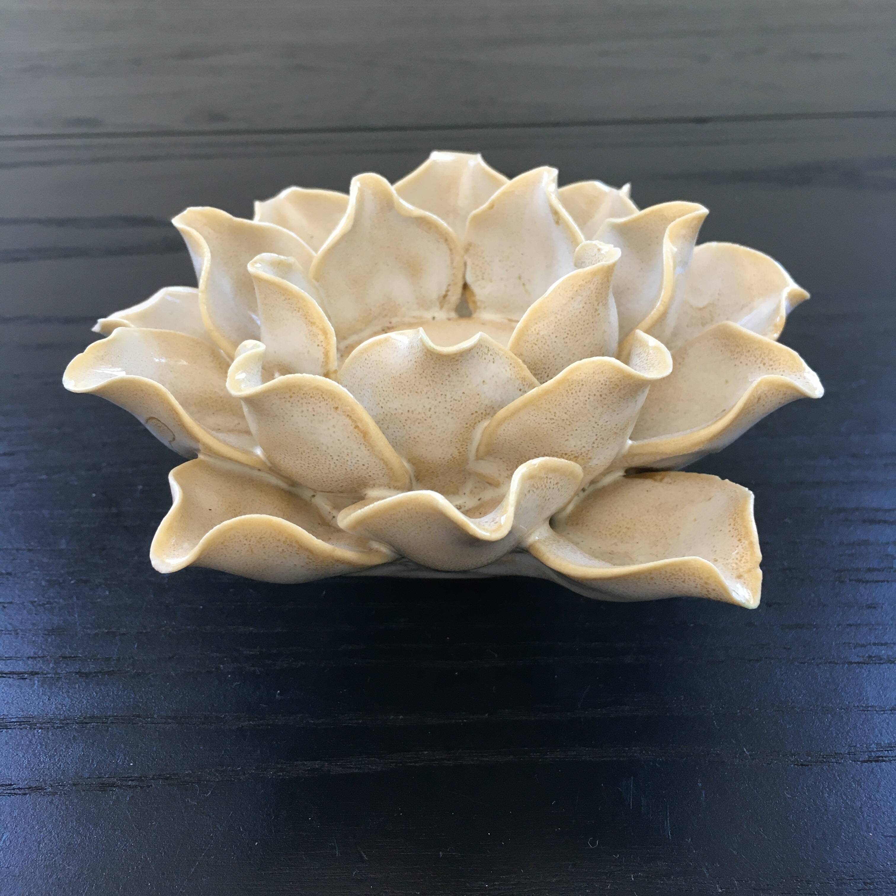 Ceramic flower candle holder
