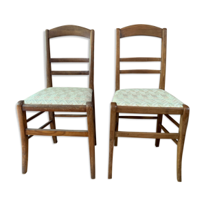 Lot deux chaises tissées