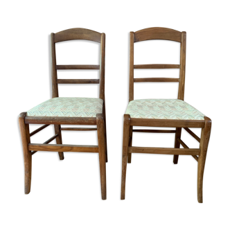 Lot deux chaises tissées