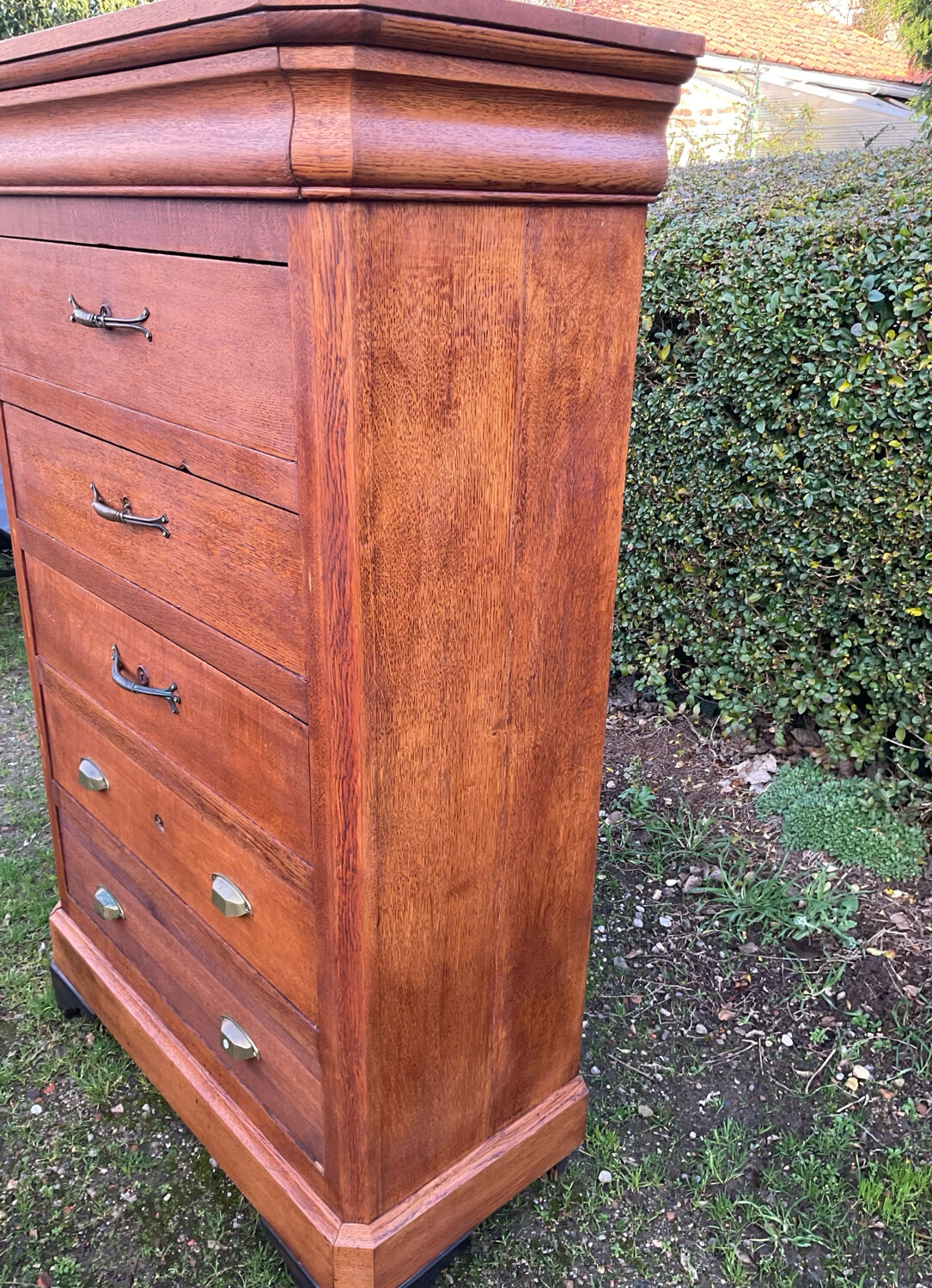 Old oak workshop furniture with drawers