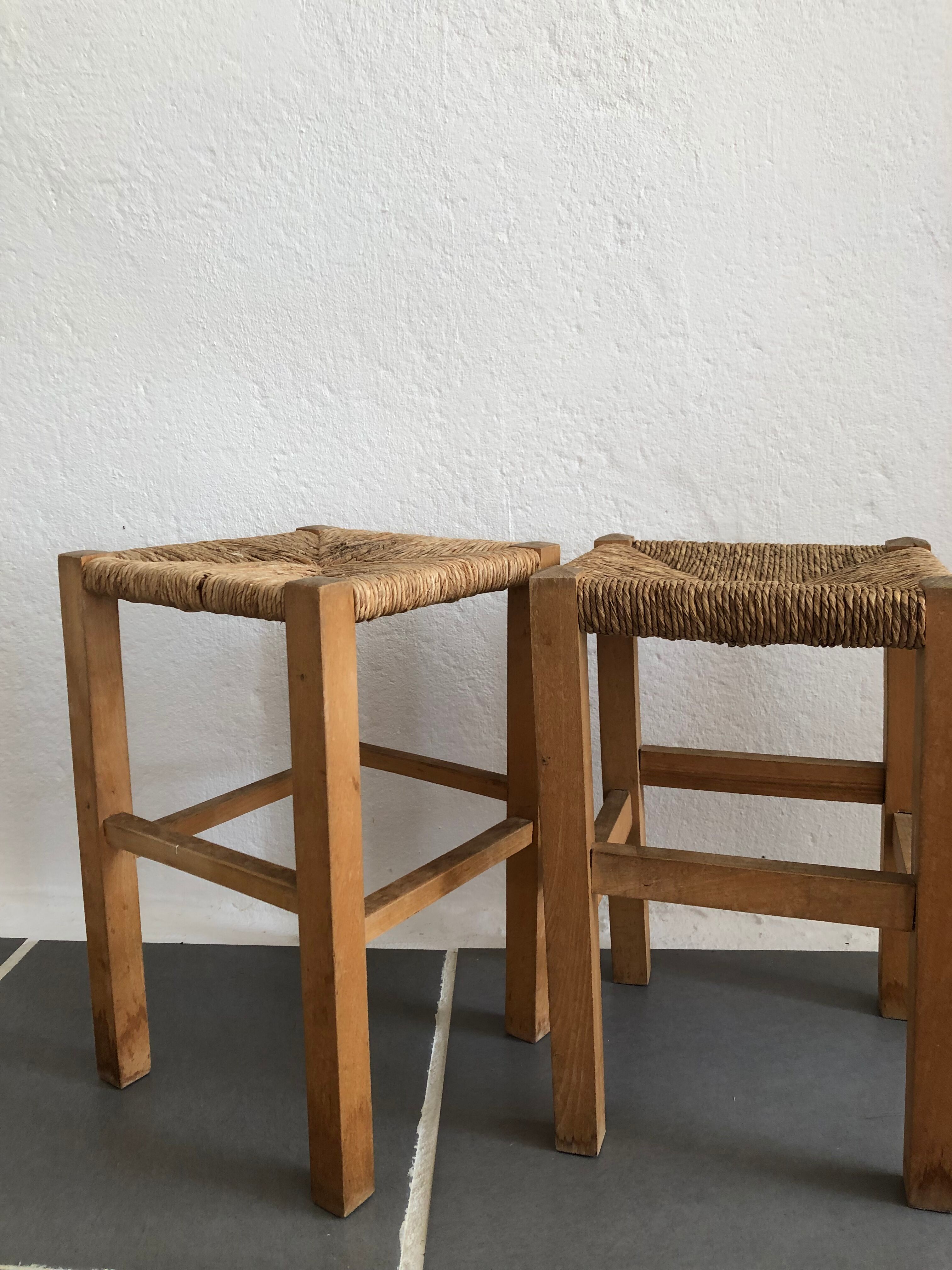 Pair of vintage mulched stools