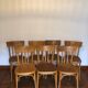 Suite de 7 chaises bistrot, editeur baumann - années 60