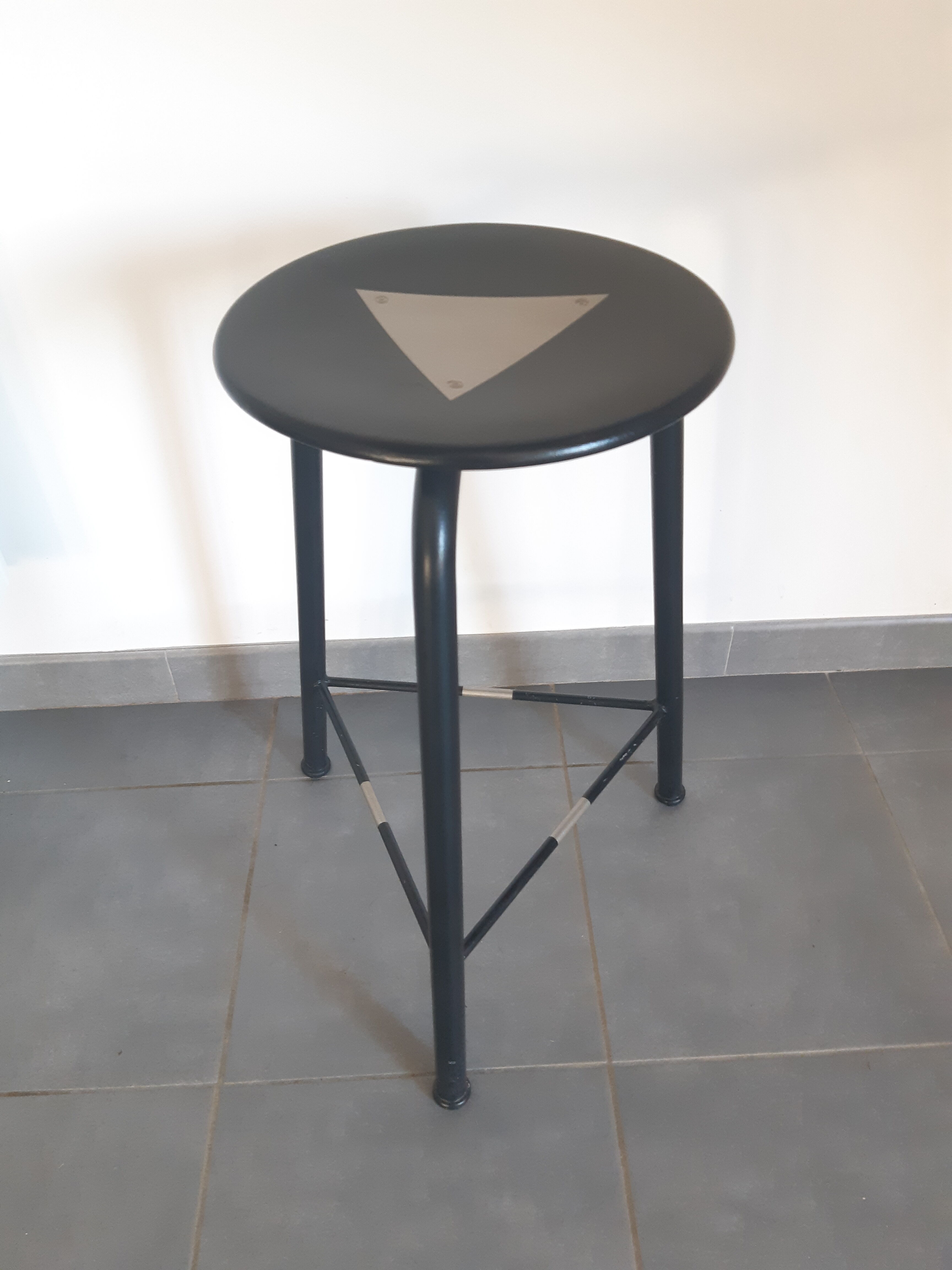 Black and silver high stool