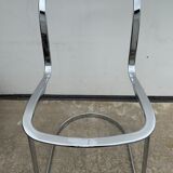 Lot 4 Italian chairs, Cidue camel leather and chrome 1970