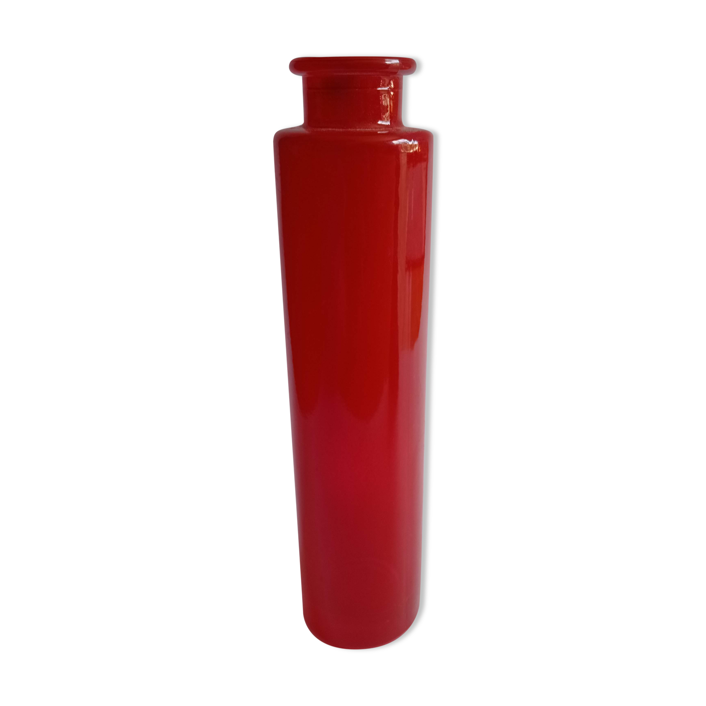 Red vintage glass vase