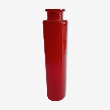 Red vintage glass vase