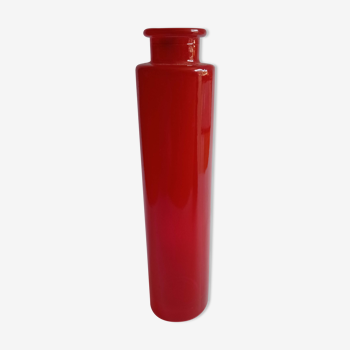 Vase en verre vintage rouge