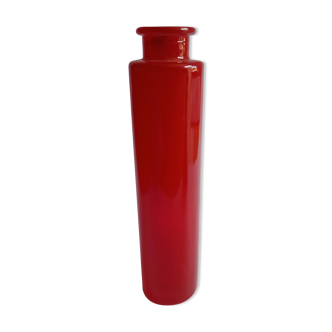 Vase en verre vintage rouge