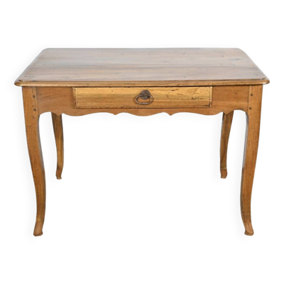 Table, bureau en noyer et merisier style Louis XV, début XIXème