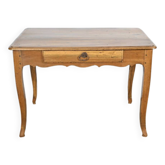 Table, bureau en noyer et merisier style Louis XV, début XIXème