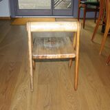 Rare vintage children's chair in solid pine by pierre grosjean 1970