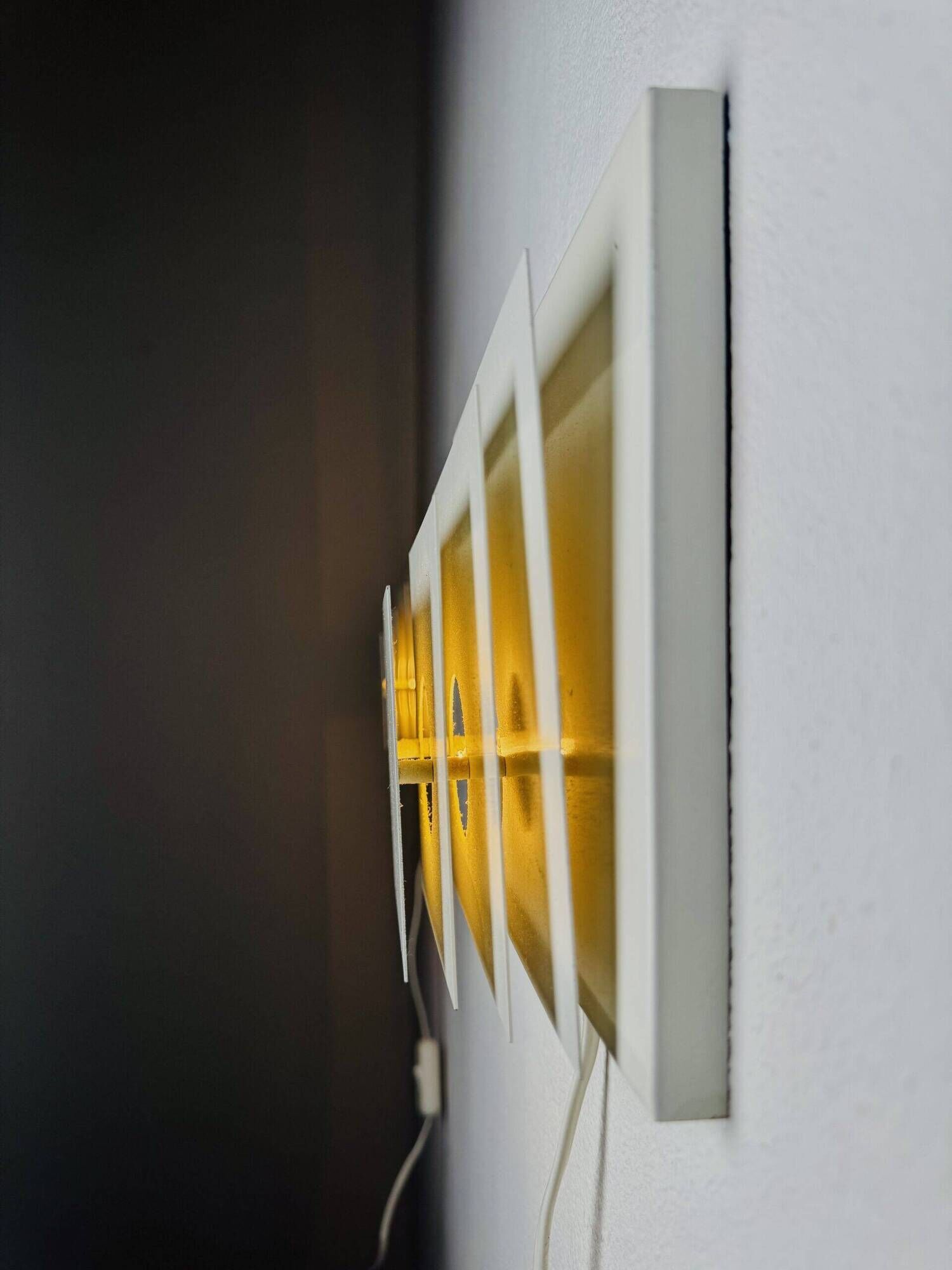 Geometric Square Layered Wall Lamps By Unknown Designer, The Netherlands 1960S