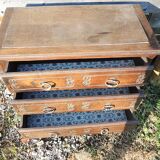 Ancienne commode 3-tiroirs en bois