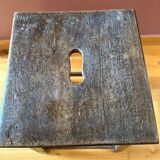 Old workshop stool, solid wood kitchen
