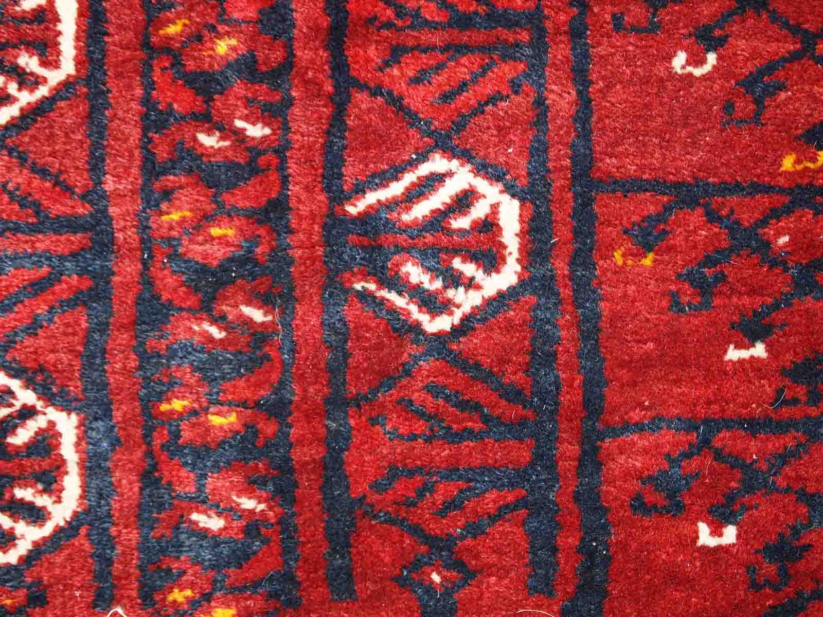 Vintage carpet turkmen engsi handmade 124cm x 165cm 1970s - 1c431