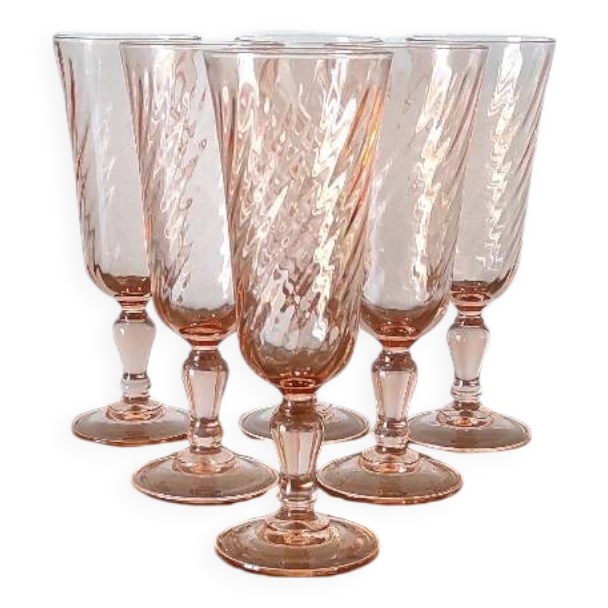 Set of 6 Rosaline champagne flutes