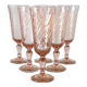 Set of 6 Rosaline champagne flutes