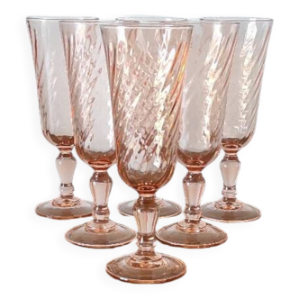 Set of 6 Rosaline champagne flutes