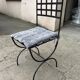 Set of 4 wrought iron chairs with seat cushions