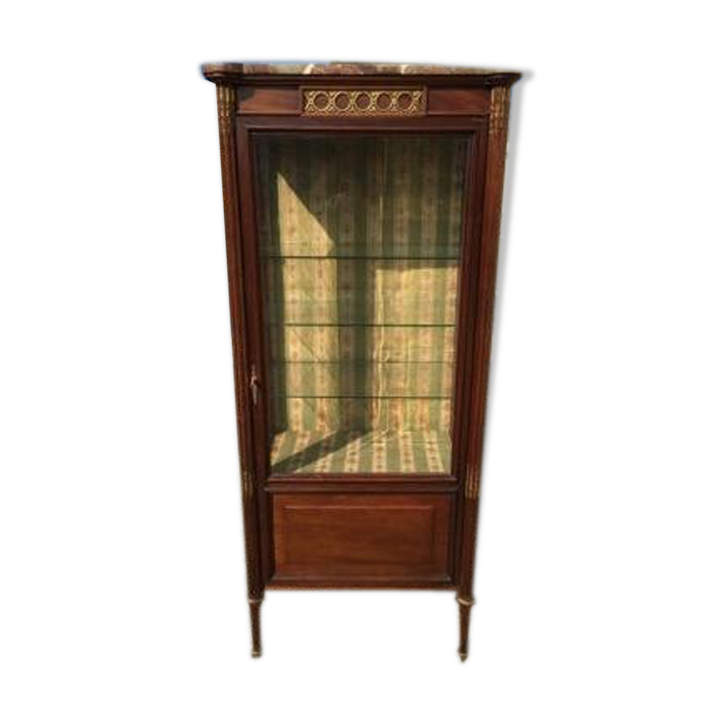 Mahogany Showcase - Bronze Golden Style Louis XVI