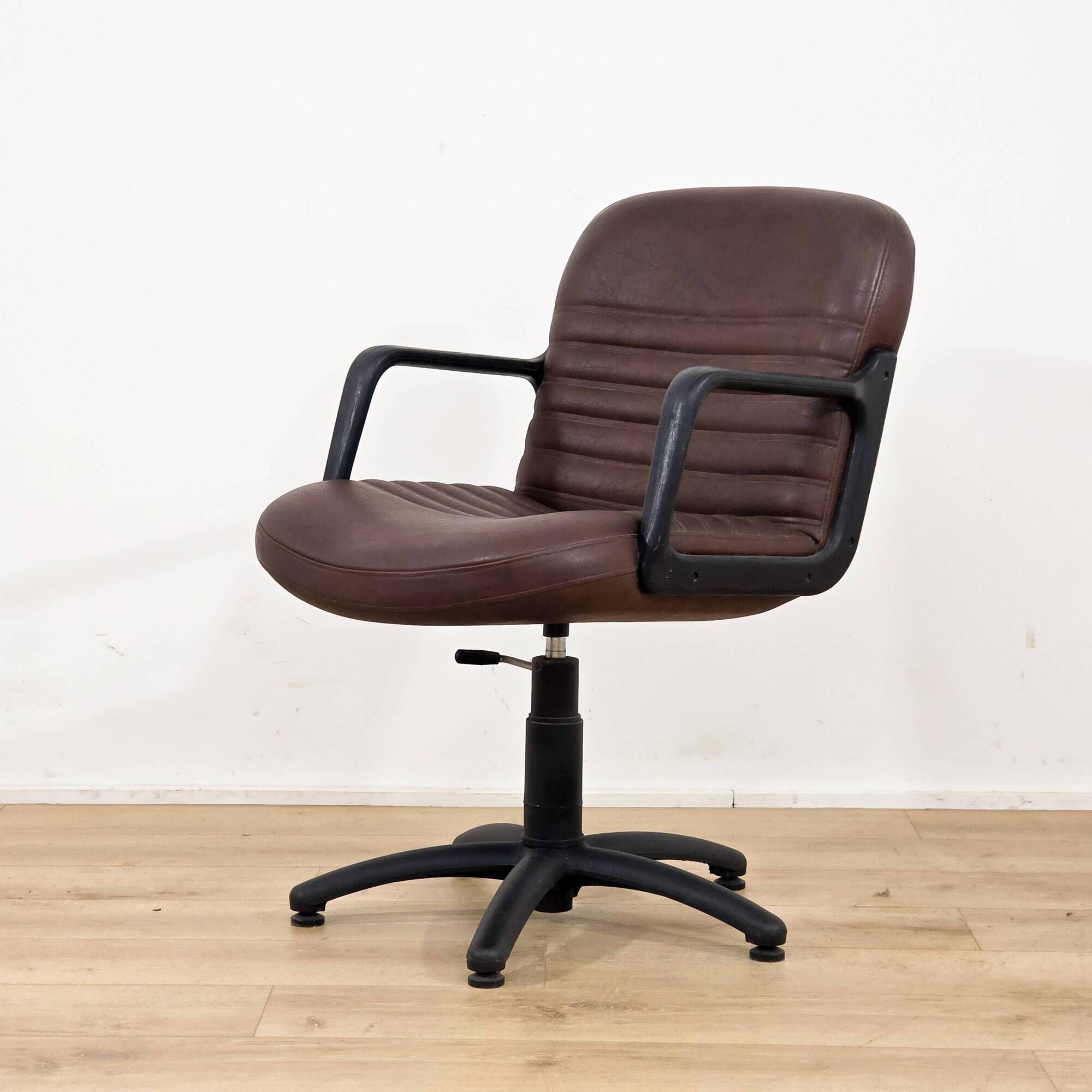 Brown swivel armchair pair by Palladium - made in Italy 1970