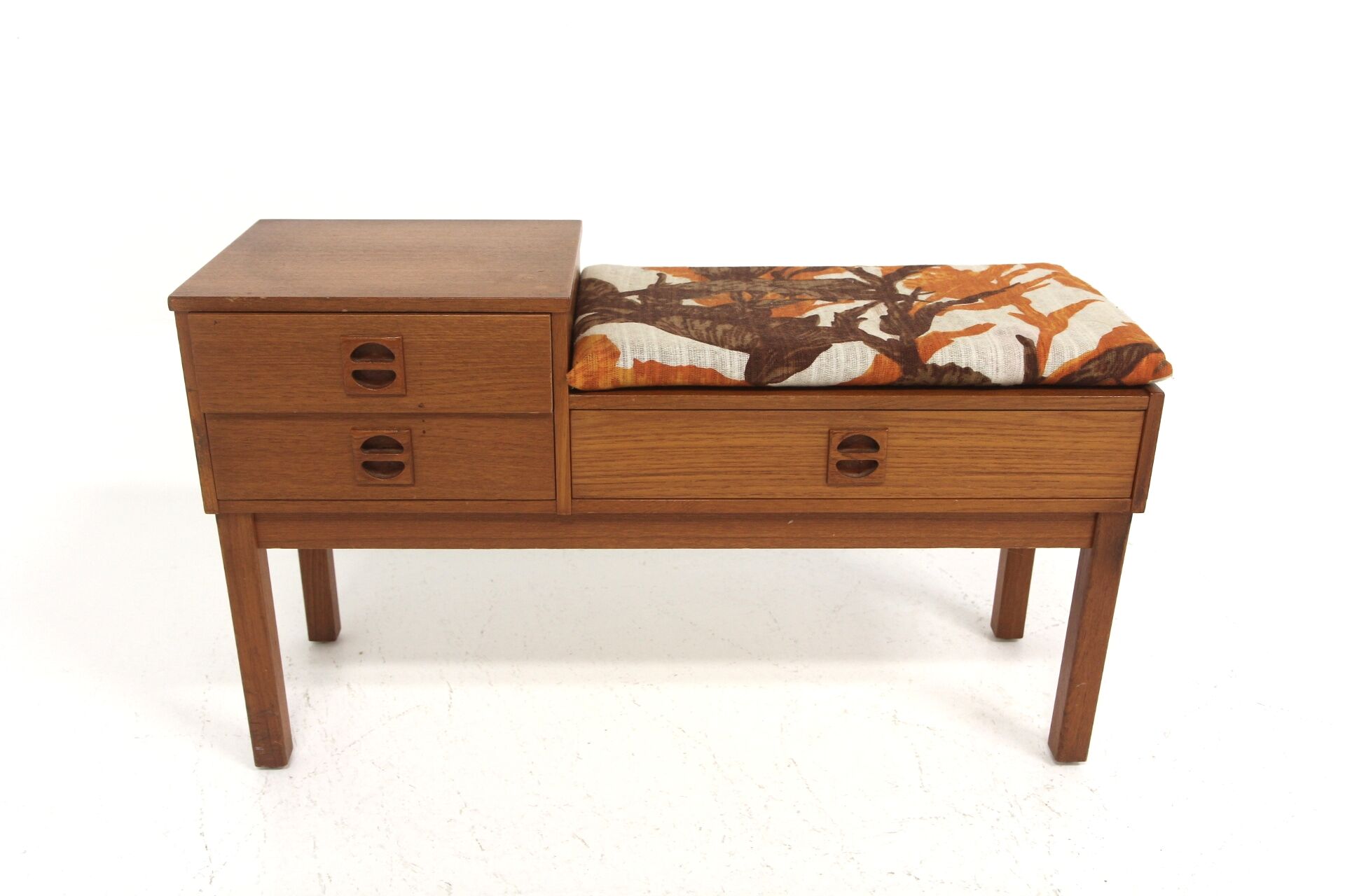 Banc-téléphone scandinave teck, Suède, 1960