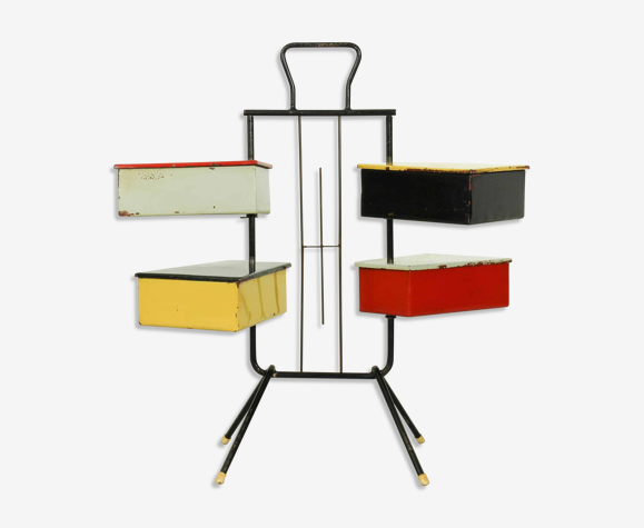 Boîte à coudre design hollandaise par Joost Teders pour Metalux, années 1950