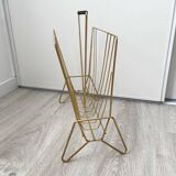 Vintage gold metal magazine rack