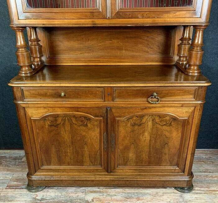 Parisian Louis Philippe period walnut bookcase sideboard circa 1830