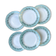 6 assiettes creuses st amand céranord modèle picardie en faïence blanche verte dorée