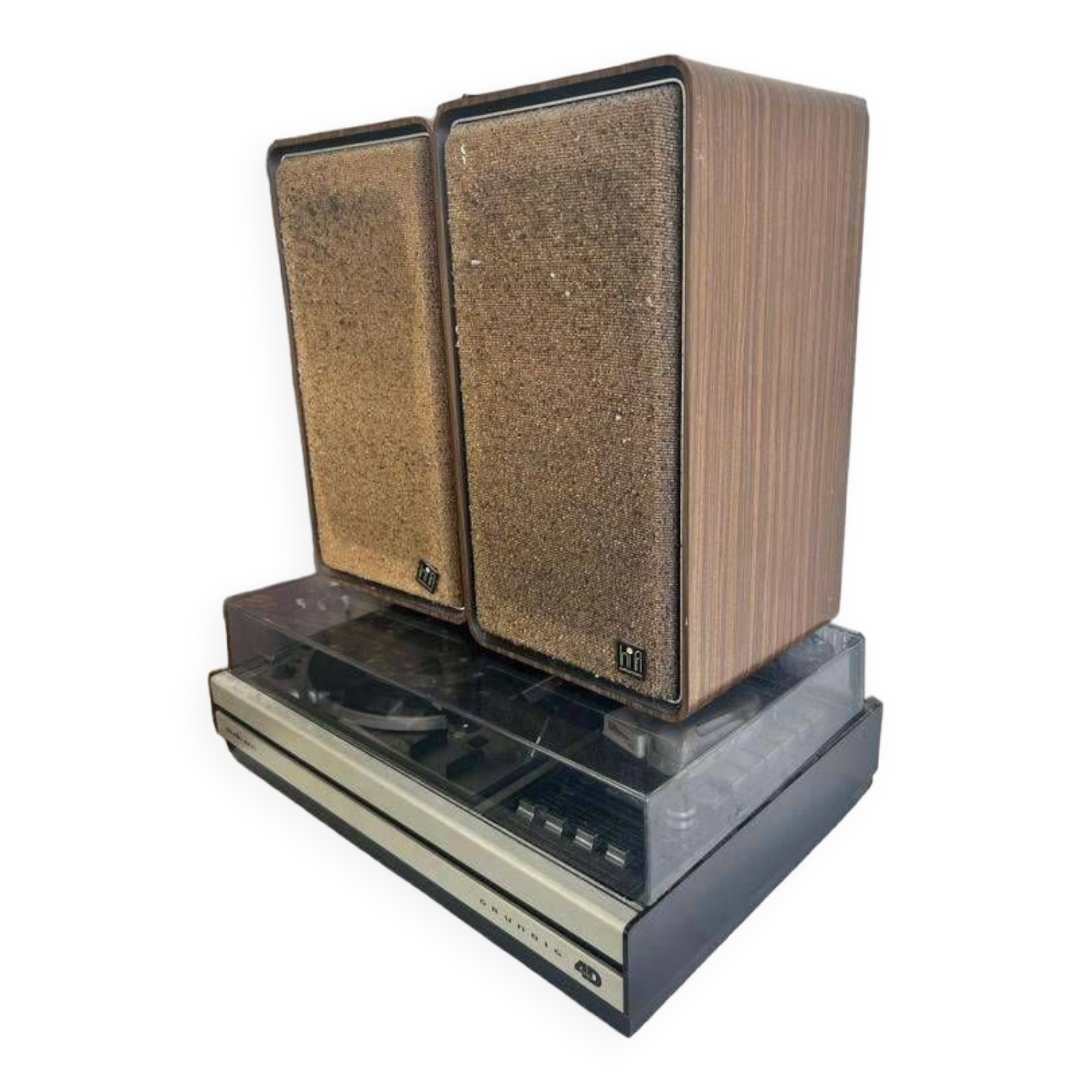 Vintage record player & radio with grundig speakers
