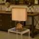 Lamp with plane tree leaf inclusion by Pierre Giraudon 1970s