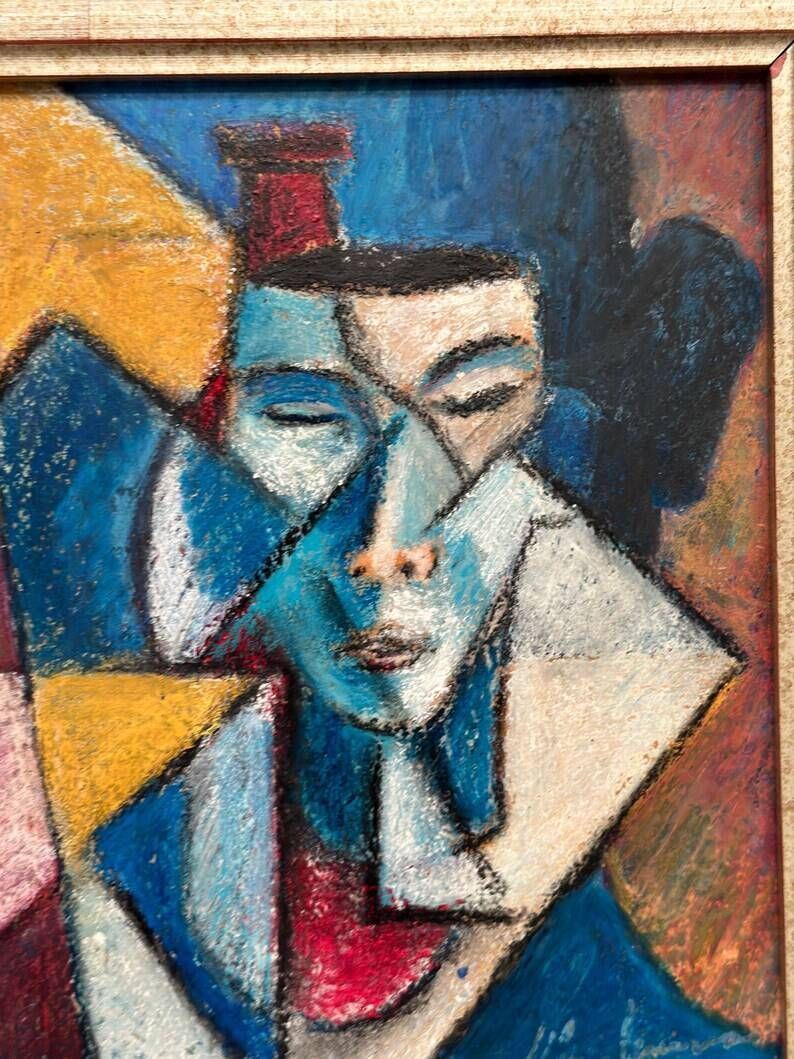 Original Finnish Oil on Panel – “Face” by Christian Immonen – Signed – Dated 1990 – Vintage & Framed