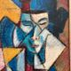 Original Finnish Oil on Panel – “Face” by Christian Immonen – Signed – Dated 1990 – Vintage & Framed