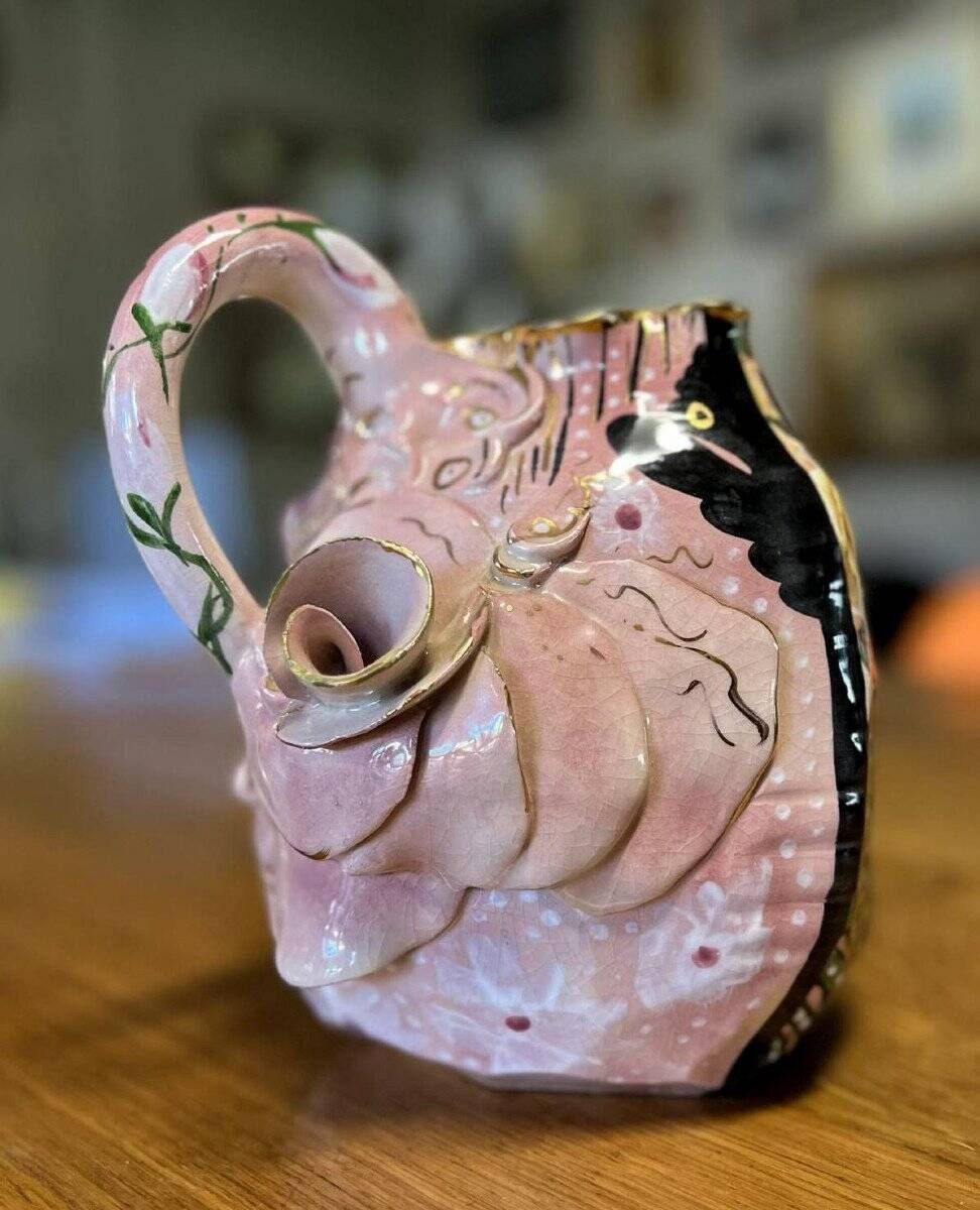 Laney K. Oxman: Multicoloured Ceramic Pitcher and Slipware