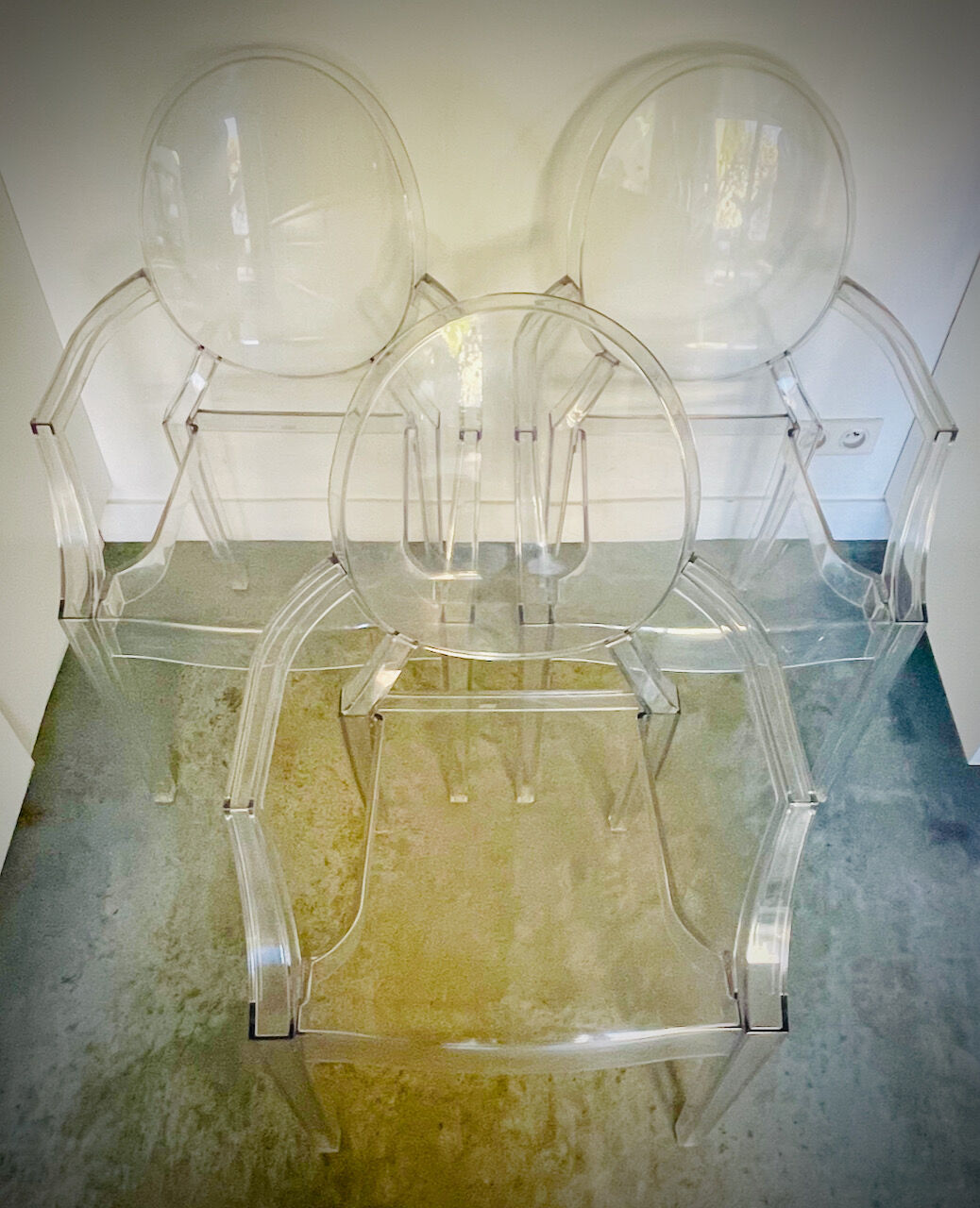 3 Louis Ghost armchairs by Philippe Starck