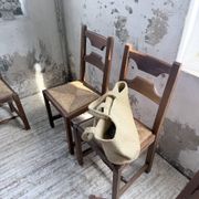 Set 4 chaises rustiques chêne De puydt, Belgique 1970