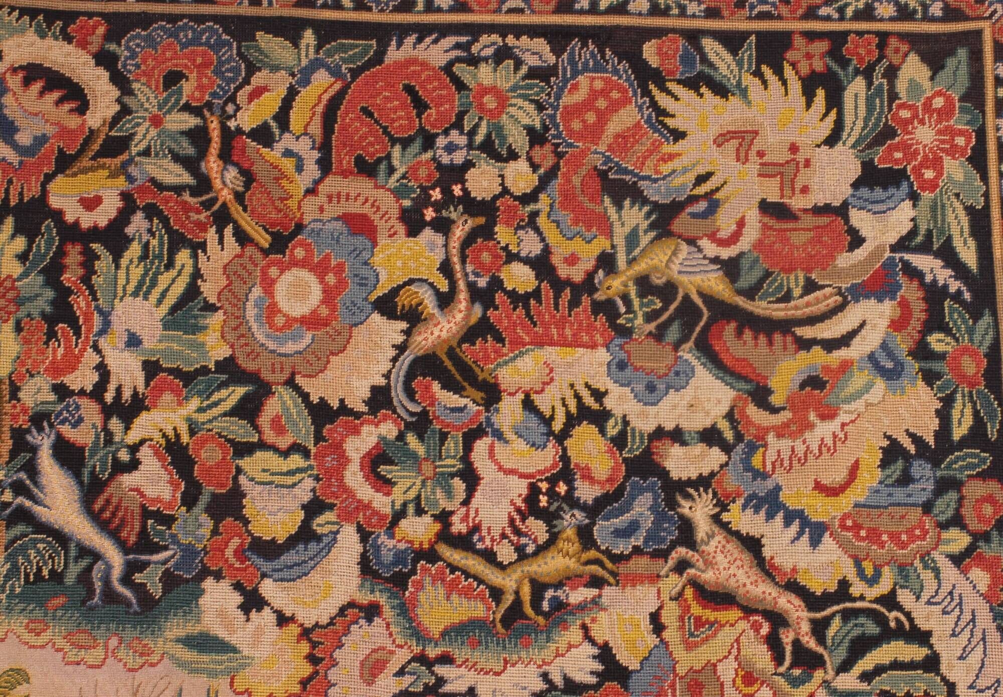 Brussels tapestry from the 19th century – Flowering greenery and gallant scene