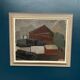 Large Original Swedish Oil on Canvas – “Bangård” by Fred Andersson – Signed – Vintage & Framed – 80 × 69 cm (31.5" × 27.2")