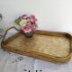 Rattan and mother-of-pearl serving tray, Capiz shell
