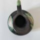 Ceramic pitcher Thulin Belgium flamed green black enamel