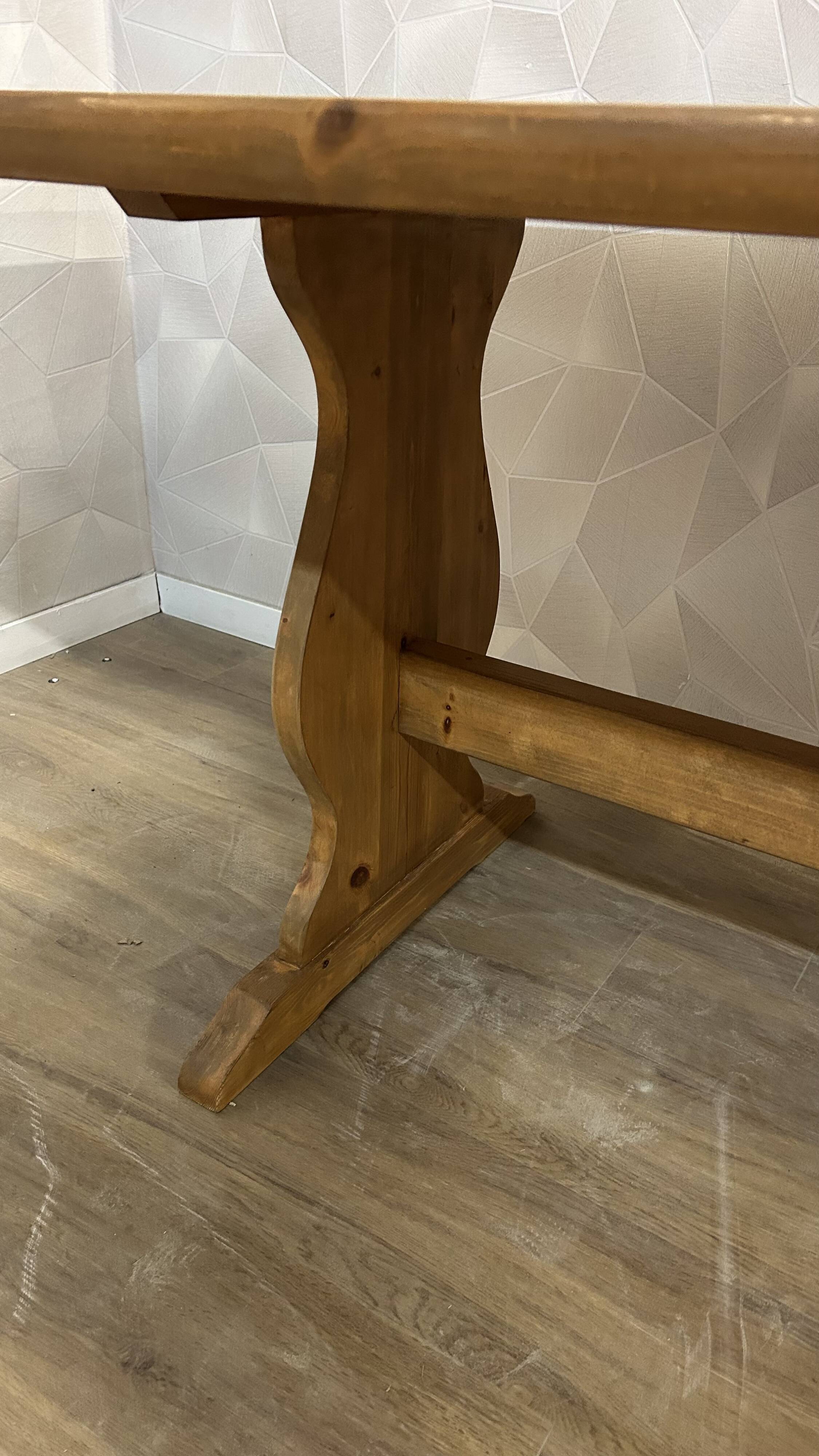 Oak stained monastery farmhouse table