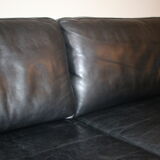 Black leather sofa from Denmark
