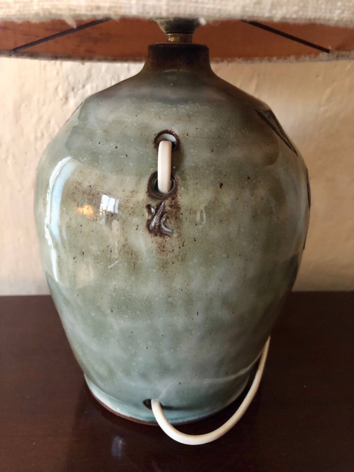 Ceramic lamp and textured fabrics