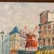 Old painting caroline burnett view paris moulin rouge oil on canvas