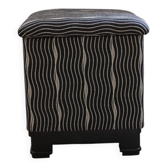 Art Deco Stool / Pouff with Fold-Up Seat, France, circa 1930