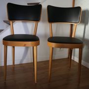 5 chaises baumann dos large skaï noir