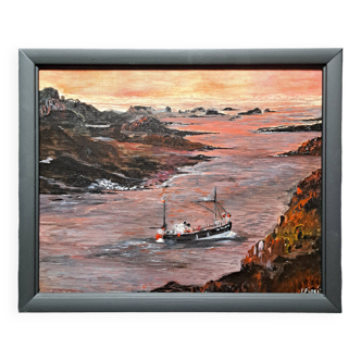 Impressionist painting - marine - oil on canvas by Piero FIORI born in 1947