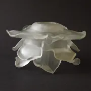 Vintage Art Deco Frosted Satin Glass Rose Flower Lamp Shade