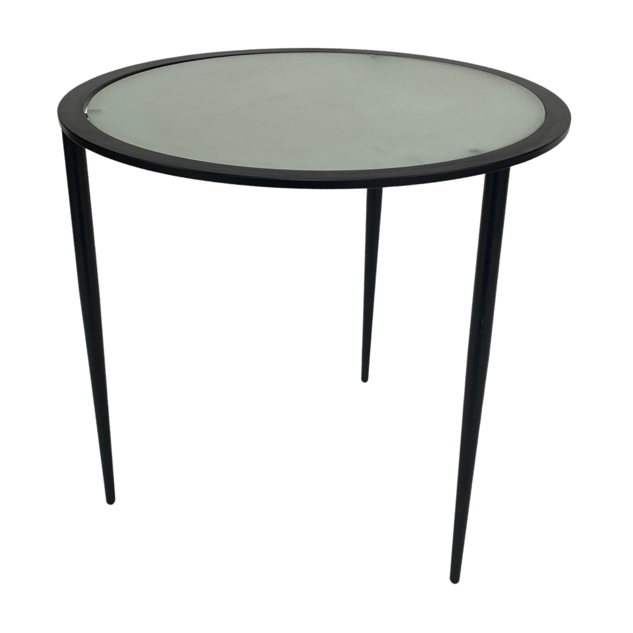 Vintage side table 80s metal and glass